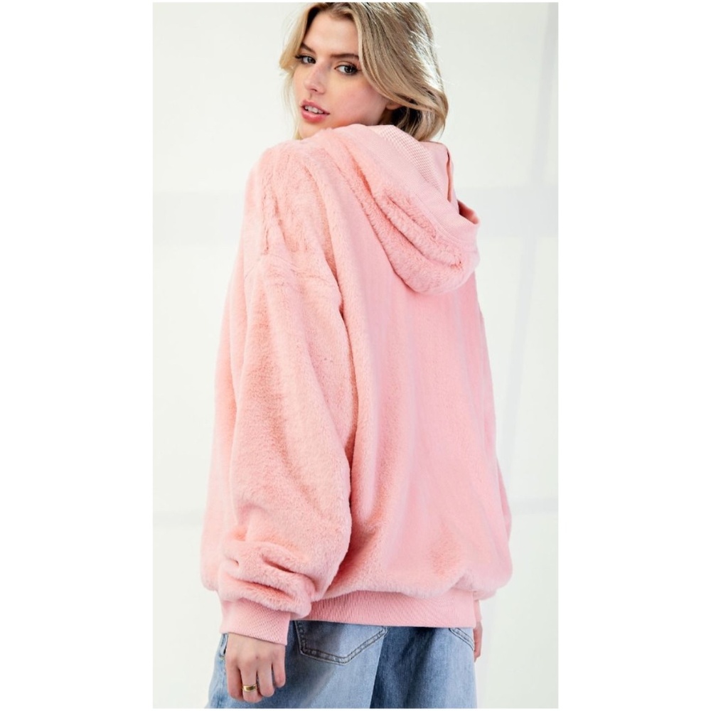 Easel Brown Fuzzy Hoodie Sweatshirt - Picture 7 of 9
